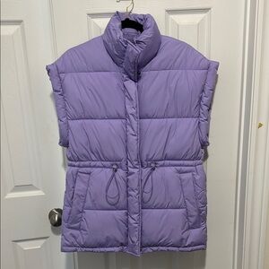 Purple  Funnel Neck Puffer Vest
